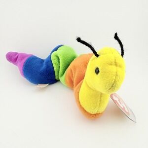 Vintage TY Beanie Babies Inch The Inchworm 1995 W/ Tags Plush Stuffed Animal Toy